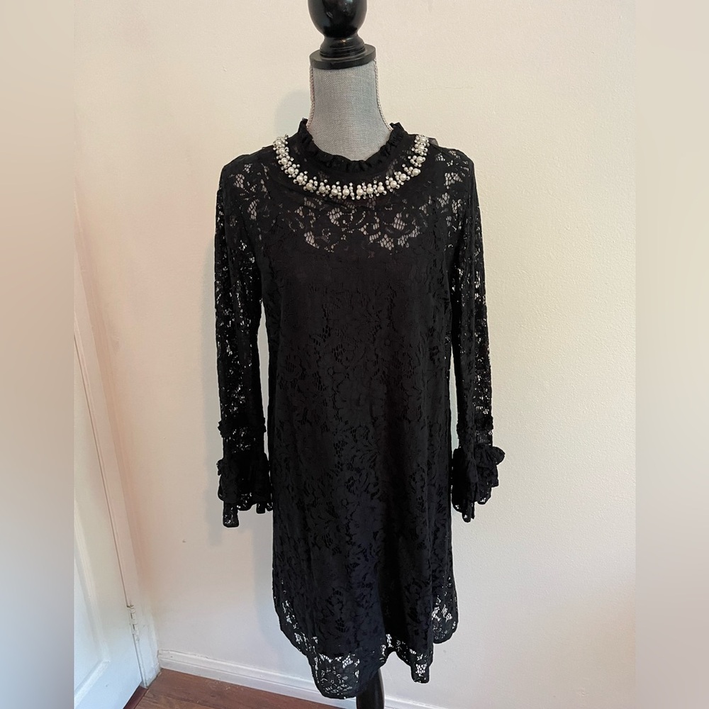 Who What Wear Black Lace Dress